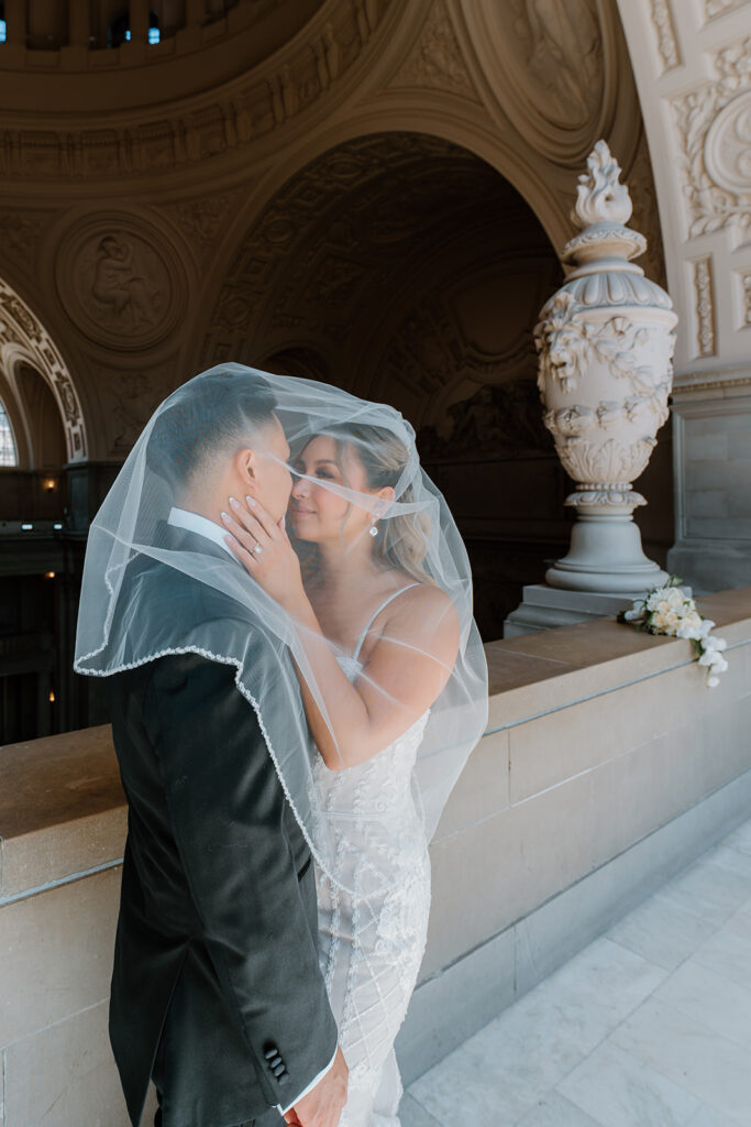SF City Hall wedding Dress and Veil