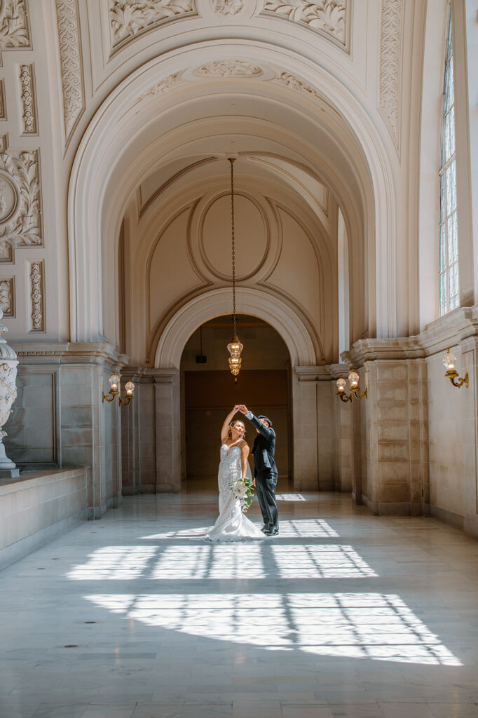 4th Floor SF City Hall wedding, elegant, luxury wedding in the Bay Area North California, Dancing