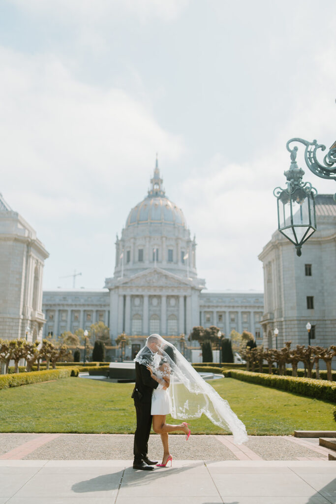 SF City Hall Wedding outside
